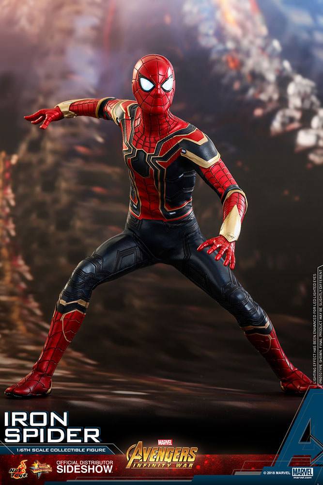 Marvel Avengers Infinity War Iron Spider LED Light PVC Action Figure Model Toy