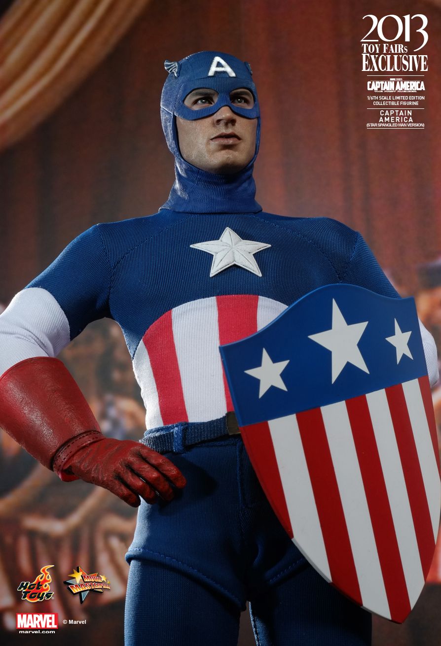 Captain America Toy Fair 2013 Exclusive Stars Spangled MMS205 12" Figur Hot Toys 