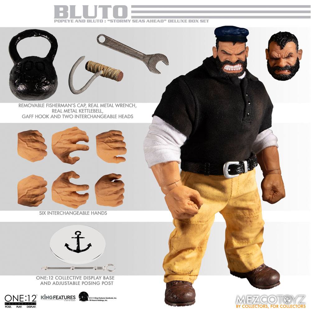 HEAD SCULPT WITH CLOSED MOUTH Mezco One:12 POPEYE STORMY SEAS AHEAD 